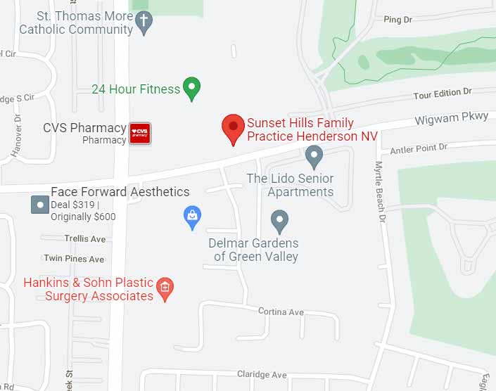 Get Directions to Sunset Hills Family Practice in Henderson, NV